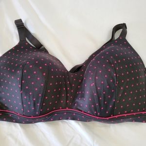 Cacique lightly lined lounge bra 44DDD polka dot